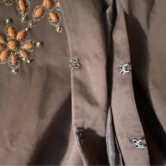 Victor Coastal Brown Jacket with Orange beaded accents Size M. Pre-owned. - Picture 10 of 13